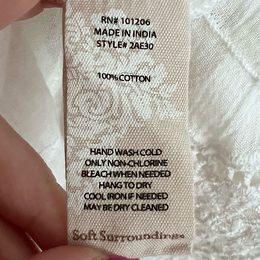 Soft Surroundings Off the Shoulder White Dress XL Lace Cottagecore Boho Bridal - Picture 10 of 13